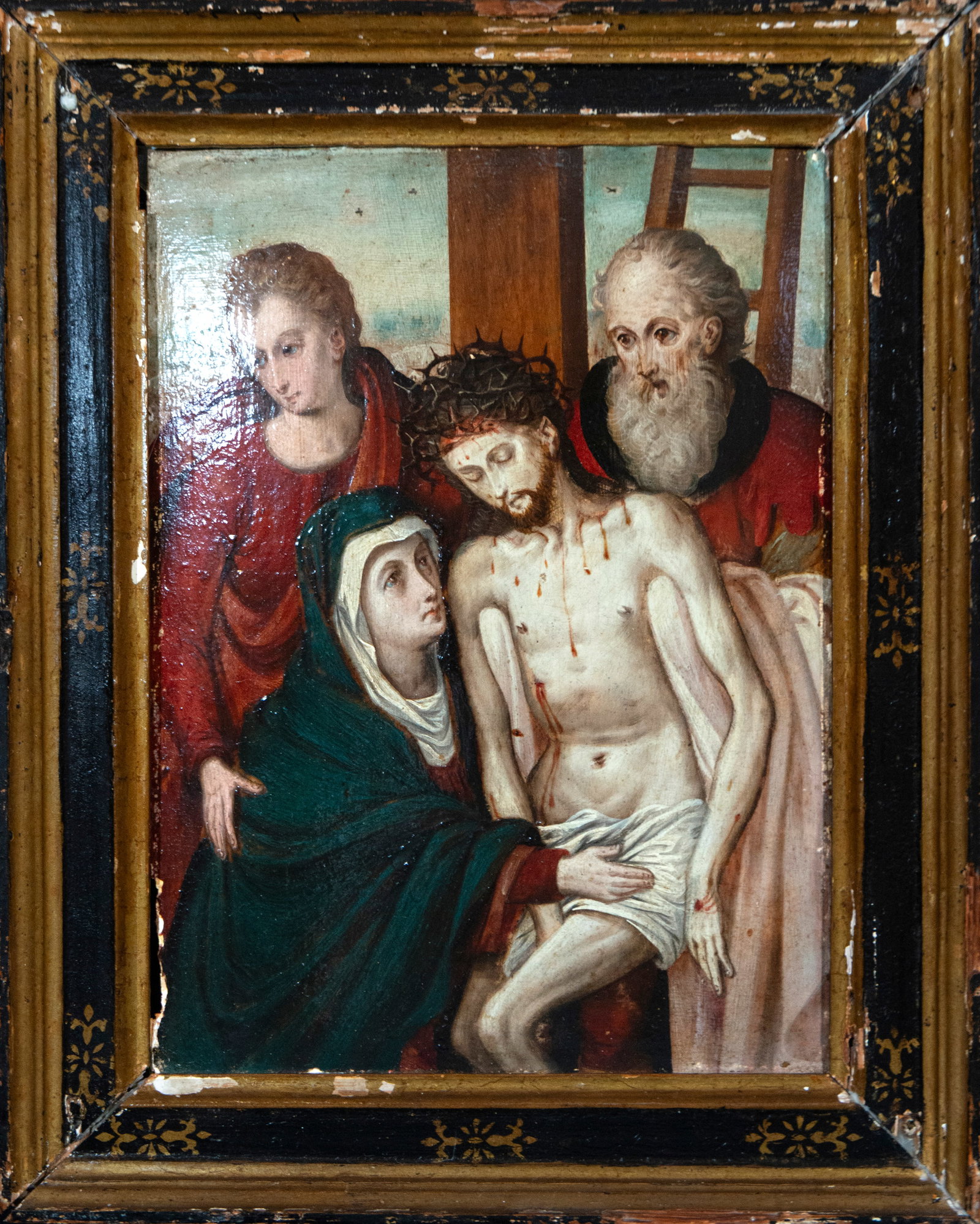 Style of Rogier Van der Weiden, 16th century - Oil on panel: Measurements: 30 cm x 22 cm; 38cm x 31cm.