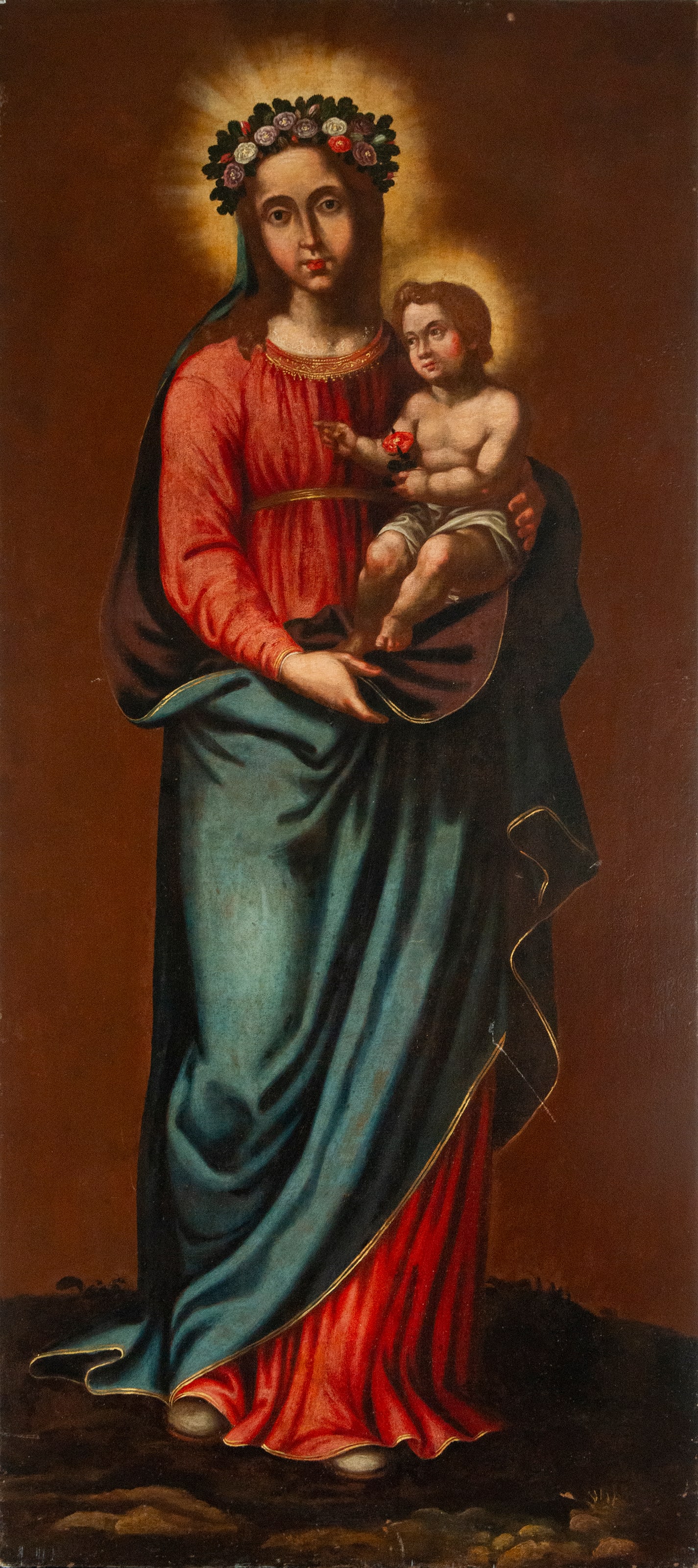 Diego Borgraf (Antwerp 1618 - Puebla, Viceroyalty of New Spain, 1686) Mexican colonial school of the: Measurements: 145 cm x 65 cm