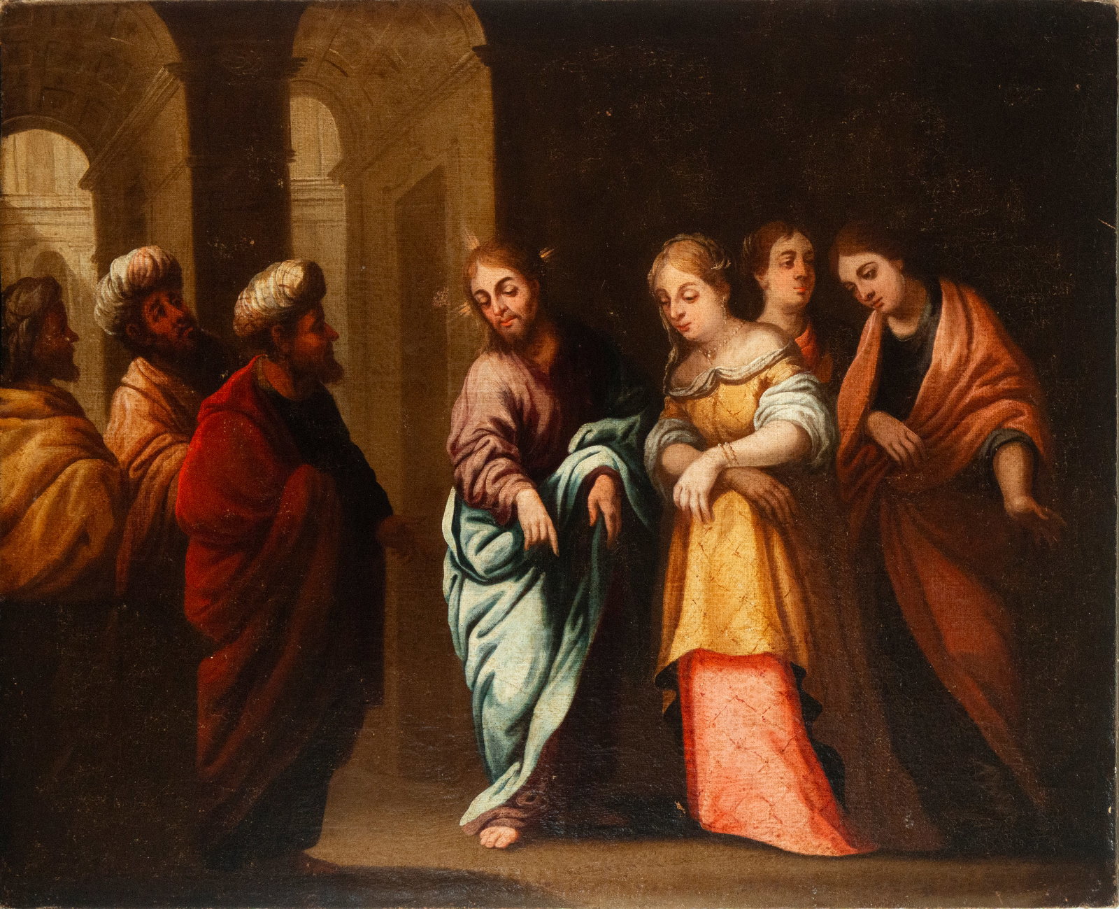 Jerónimo Jacinto de Espinosa (Cocentaina, 1600 - Valencia, 1667) - The Depositories of the Virgin: Measurements: 88 cm x 71 cm