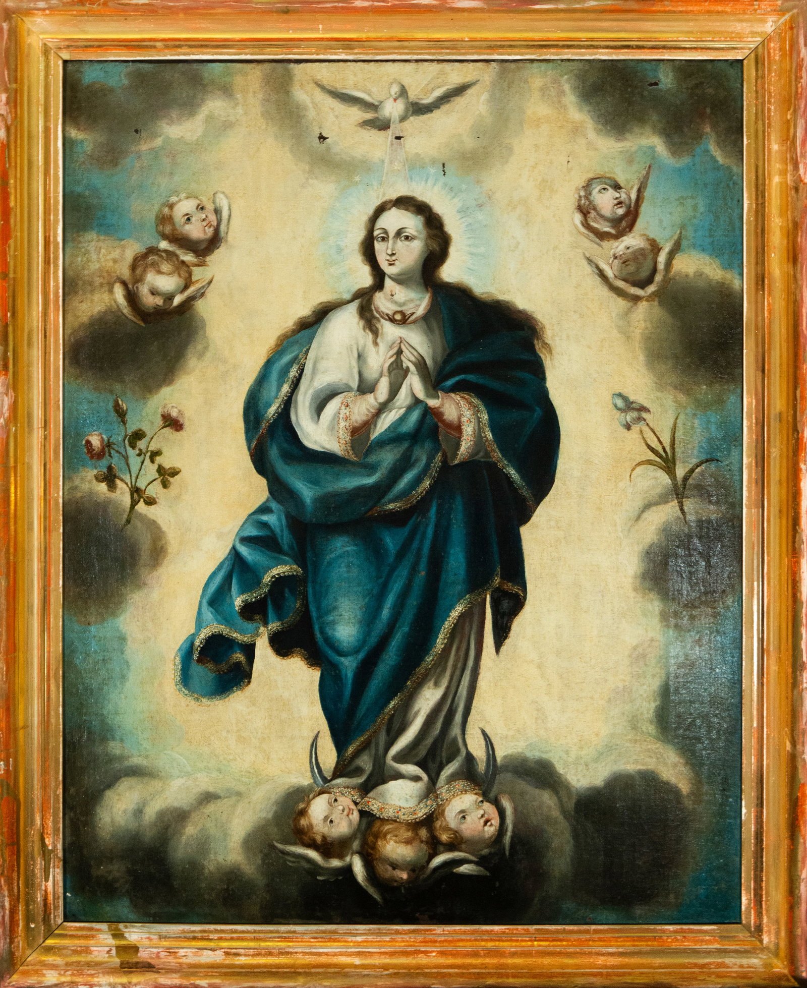 New Spain Colonial School - Immaculate Conception: Measurements: 76 × 60 86 × 70 cm. Oil on canvas.