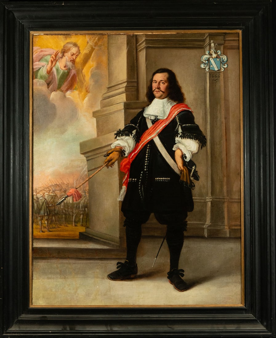Portrait of Captain General, Hispano Flemish school, 17th century, circle of Cornelis Schut III, the: Oil on canvas, framed measures: 120 x 105 cm. Canvas measures: 106 x 81 cm. The son of a Flemish military engineer established in Seville, in 1653 he married a sister-in-law of the sculptor José de A