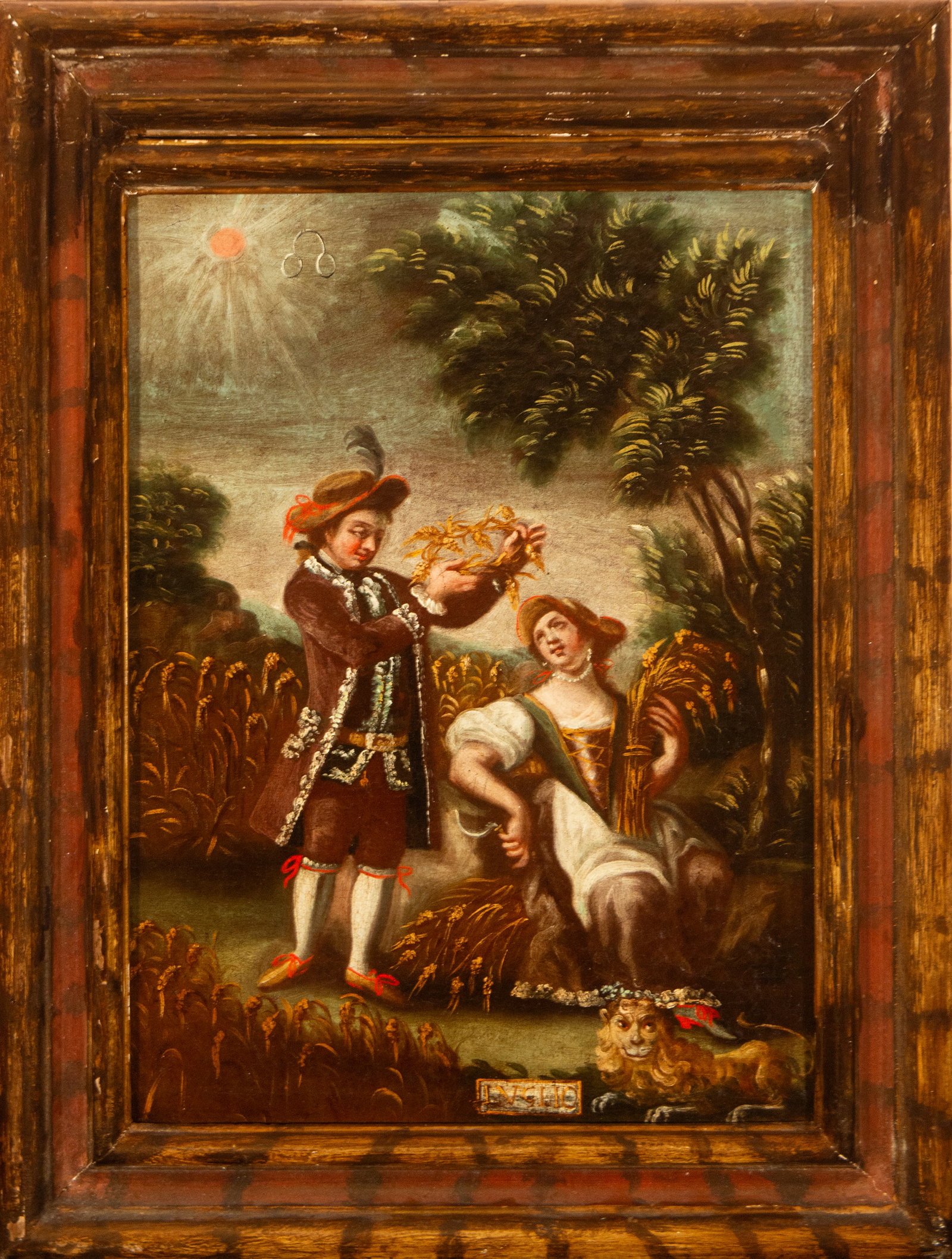 'The Grape Harvest', 18th-century French school, circle of Jean Honoré Fragonnard: Oil on canvas. Measurements: 47 cm x 35 cm and 63 cm x 48 cm