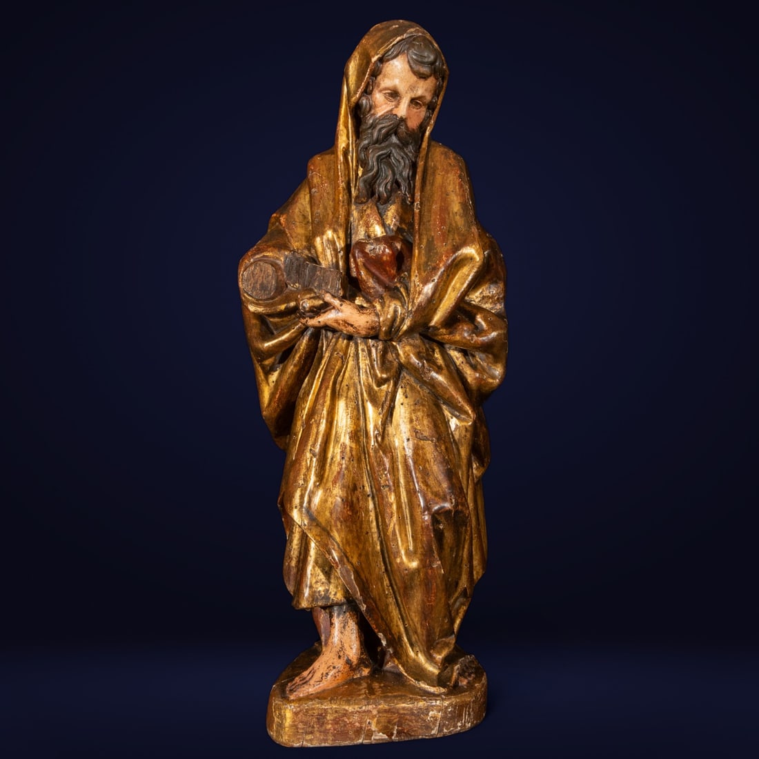 Sculpture of Saint possibly workshop of Alonso Berruguete from the 16th century: Measurements: 50 cm x 20 cm