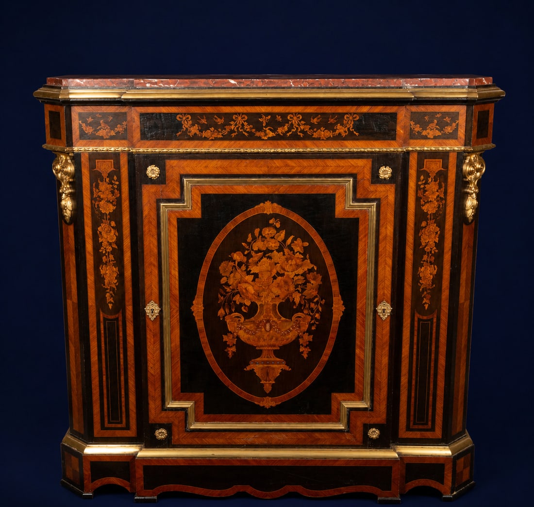French entredeux cabinet. In the style of François Linke (1 of 3)