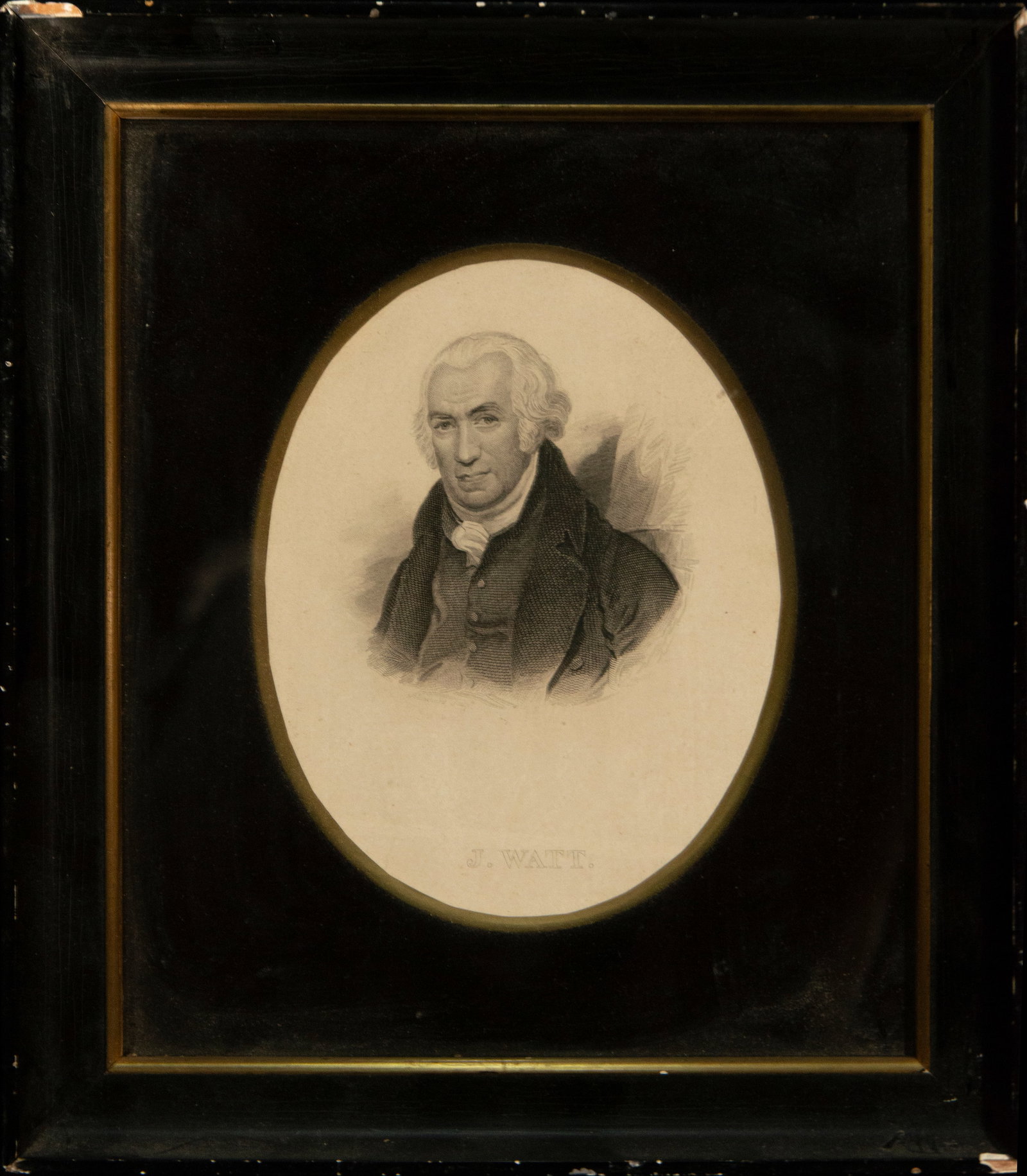 Engraved portrait of A. Hallett, French School, 19th Century (1 of 2)