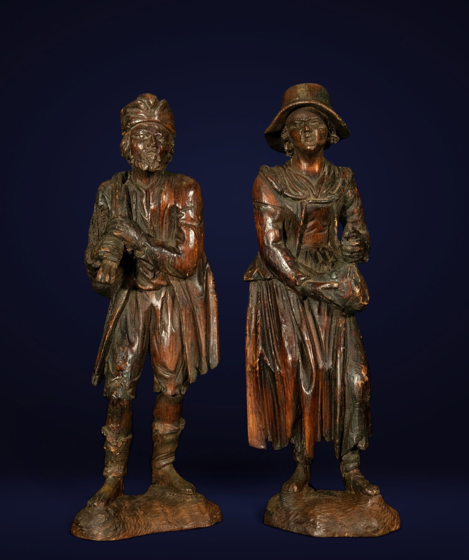 AUSTRIAN SCHOOL, 18TH CENTURY, IN THE STYLE OF SIMON TROGER (Absam, Tyrol, 1693-1768) - The Beggars (1 of 7)
