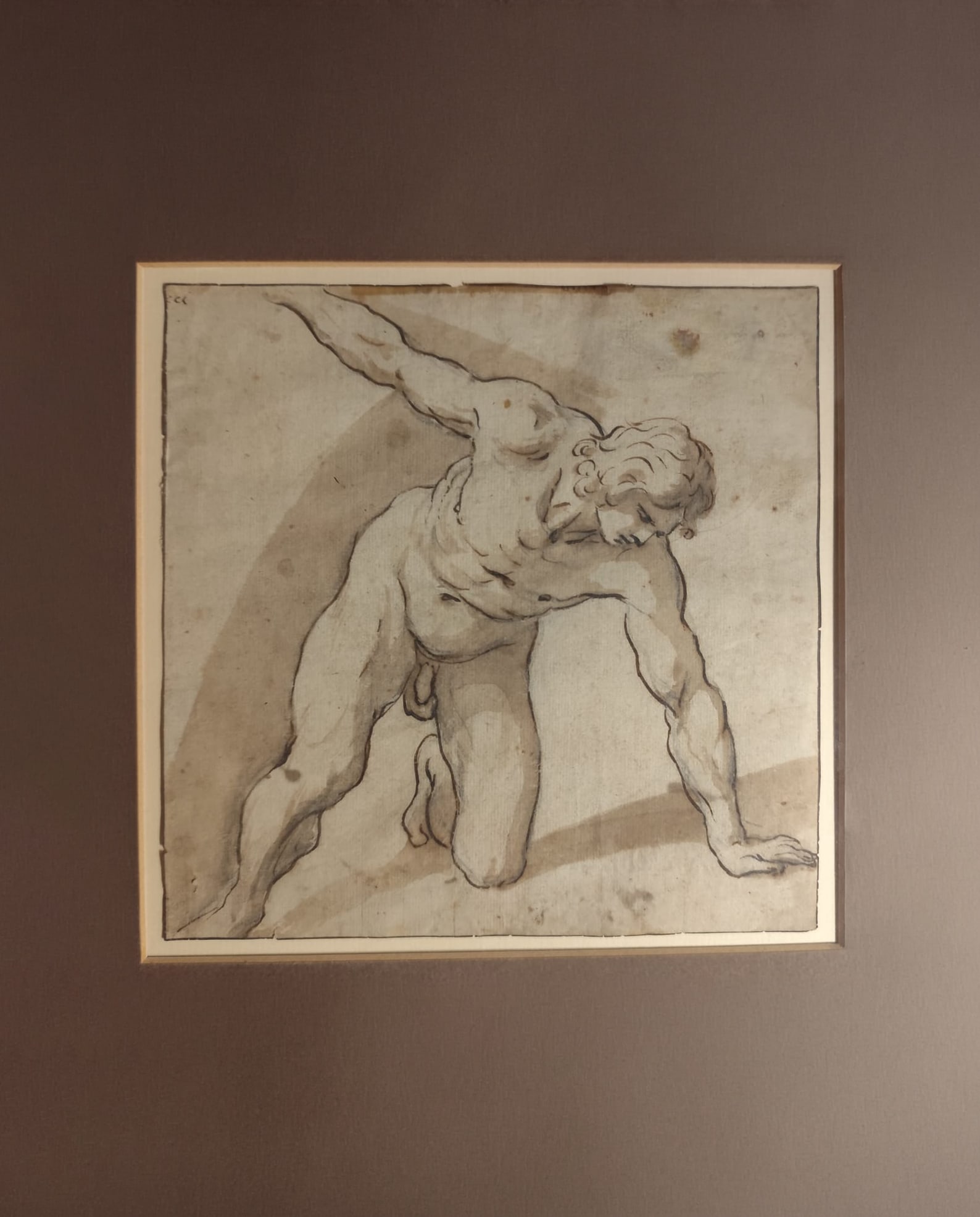 Annibale Carracci (Bologna, 1560 - Rome, 1609), Drawing on paper. Italian school of the 16th century: Stamped from the former collection of Adolf KLEIN (1880-1951), Frankfurt art dealer and gallery owner. Ink on paper, measuring 20.3 x 20.4 cm.