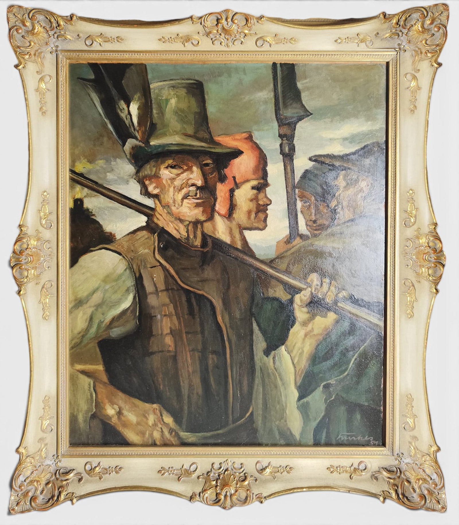 Self-Portrait, Possibly Eugen Alexander Burkes, American School (1 of 4)