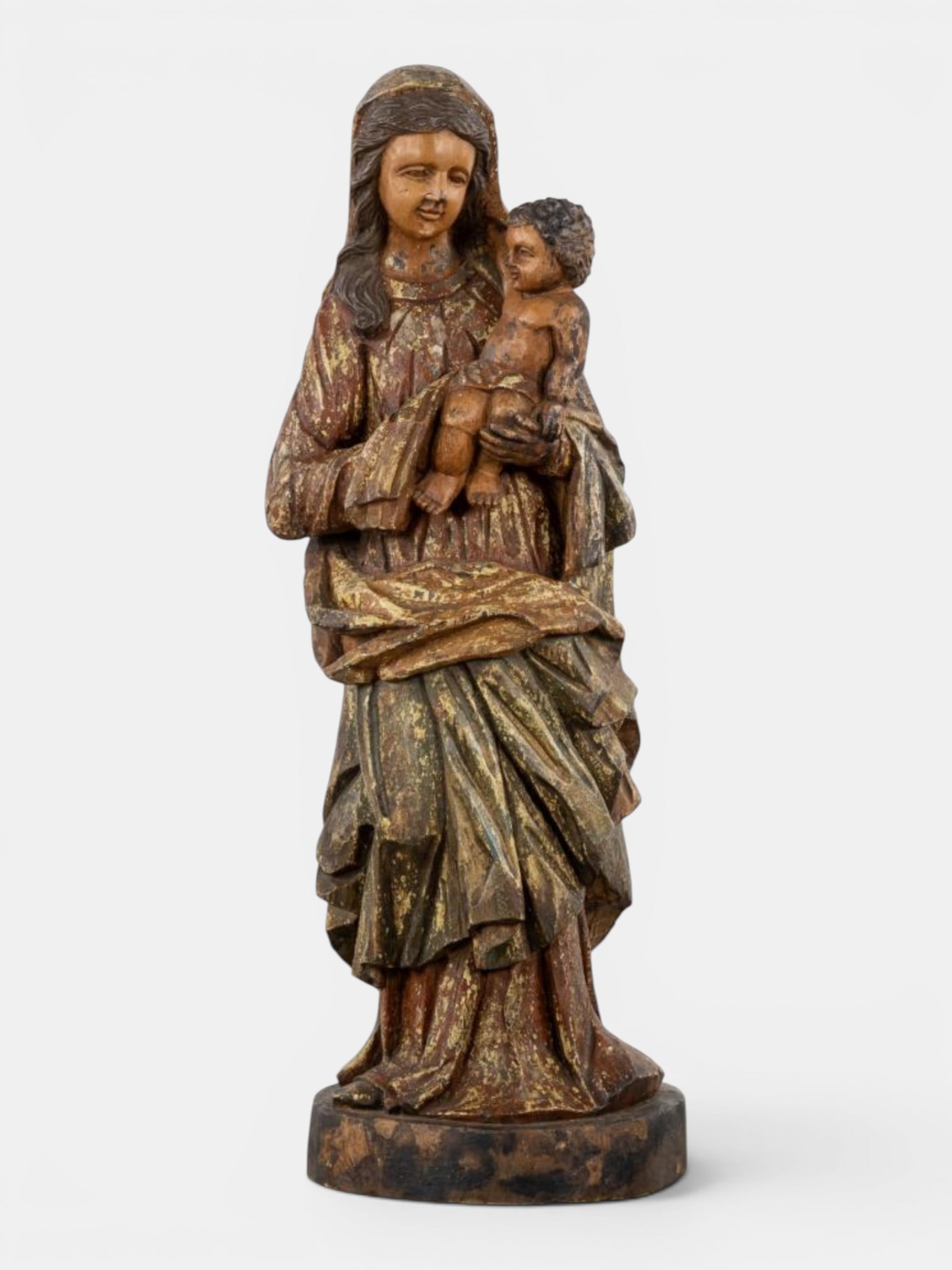 Large Madonna with Child Jesus from the 18th century: Made of wood, dimensions: 100 cm H.