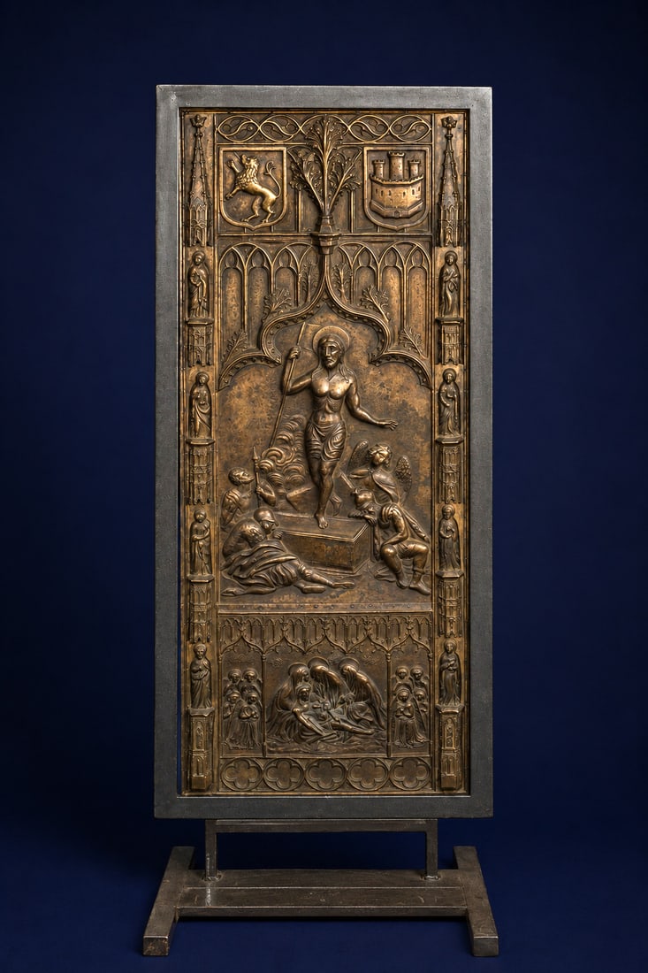 Religious relief in metal, European historicist school, 19th century (1 of 5)