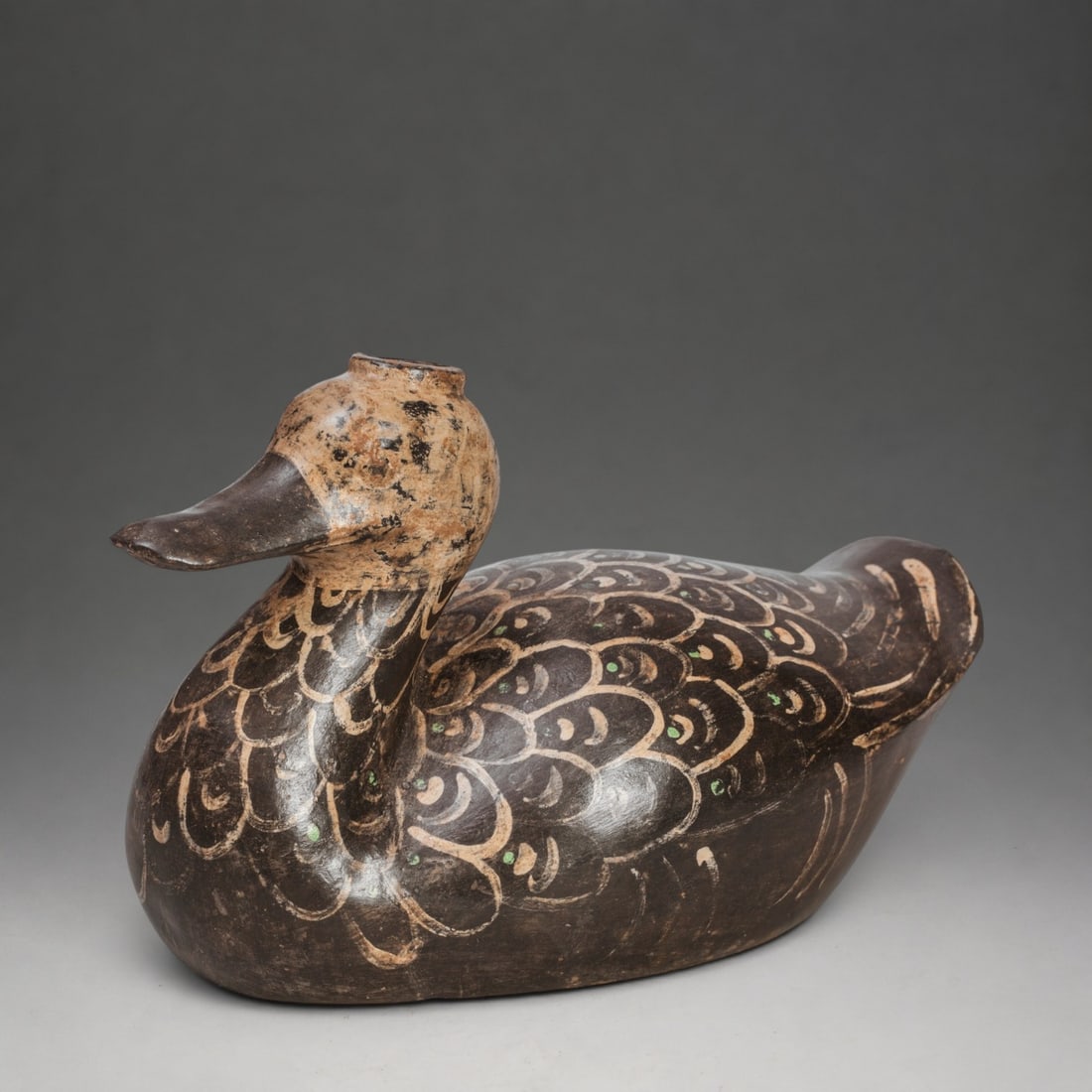 Duck-shaped vessel, China, Han Dynasty (1 of 1)