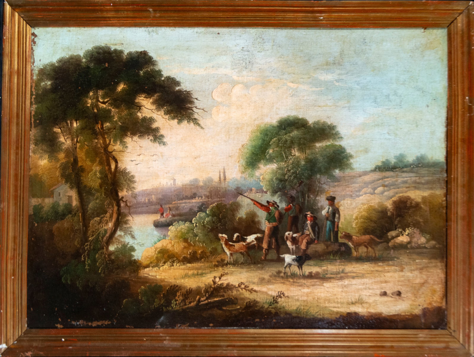 Hunters by a river. European School. 19th Century (1 of 6)