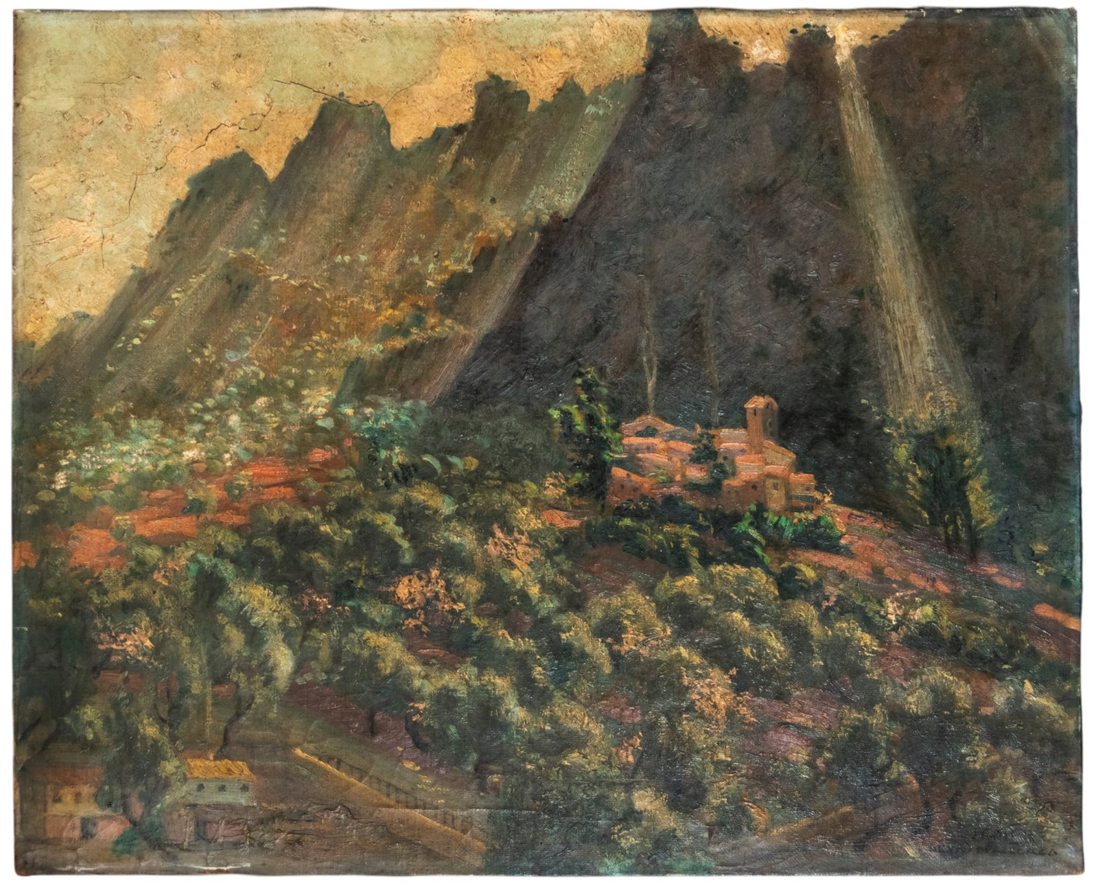 MALLORCAN LANDSCAPE - EDUARD JENER I CASELLAS (Barcelona, ??1882 - 1967): 62 x 72 cm, oil on canvas. Bibliography: Mas i Peinado, Ricard: The Catalan artists and publicity (1888-1929). Parsifal Edicions, Barcelona, ??2002. ISBN 84-95554-16-X, p. 142.