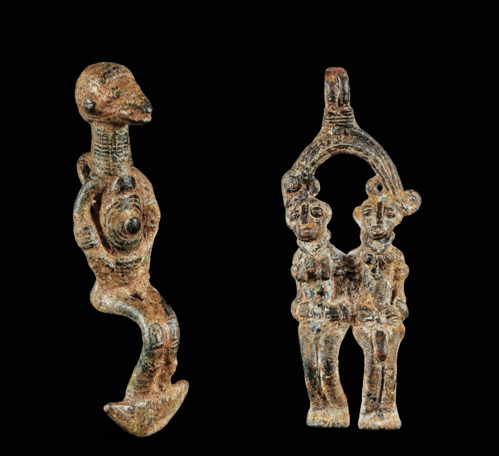 Two figurative pendants, Gan, Burkina Faso, 19th-20th centuries (1 of 1)