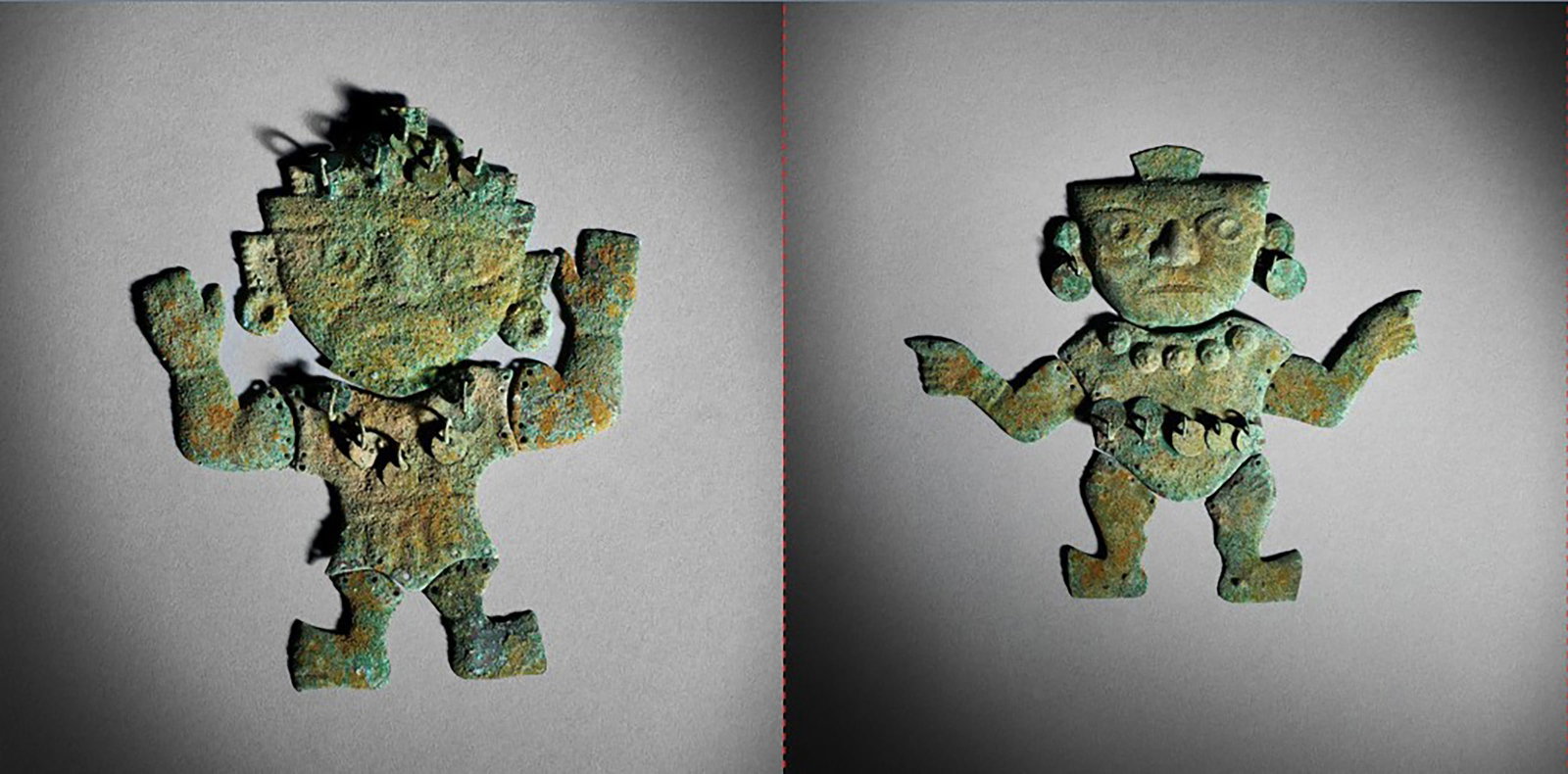 Important Moche guardian figure made of copper, Lambayeque Valley, northern coast of Peru, c. (1 of 5)