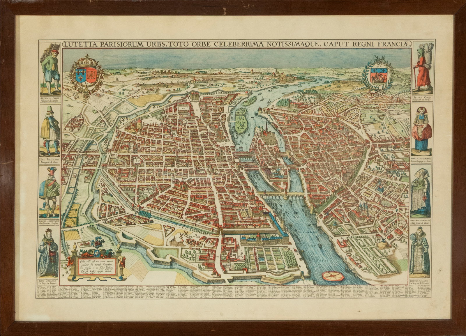 Plan view of Paris, Lutetia Parisiorum Urbs – after Claes Jansz. Visscher – 20th century (1 of 4)