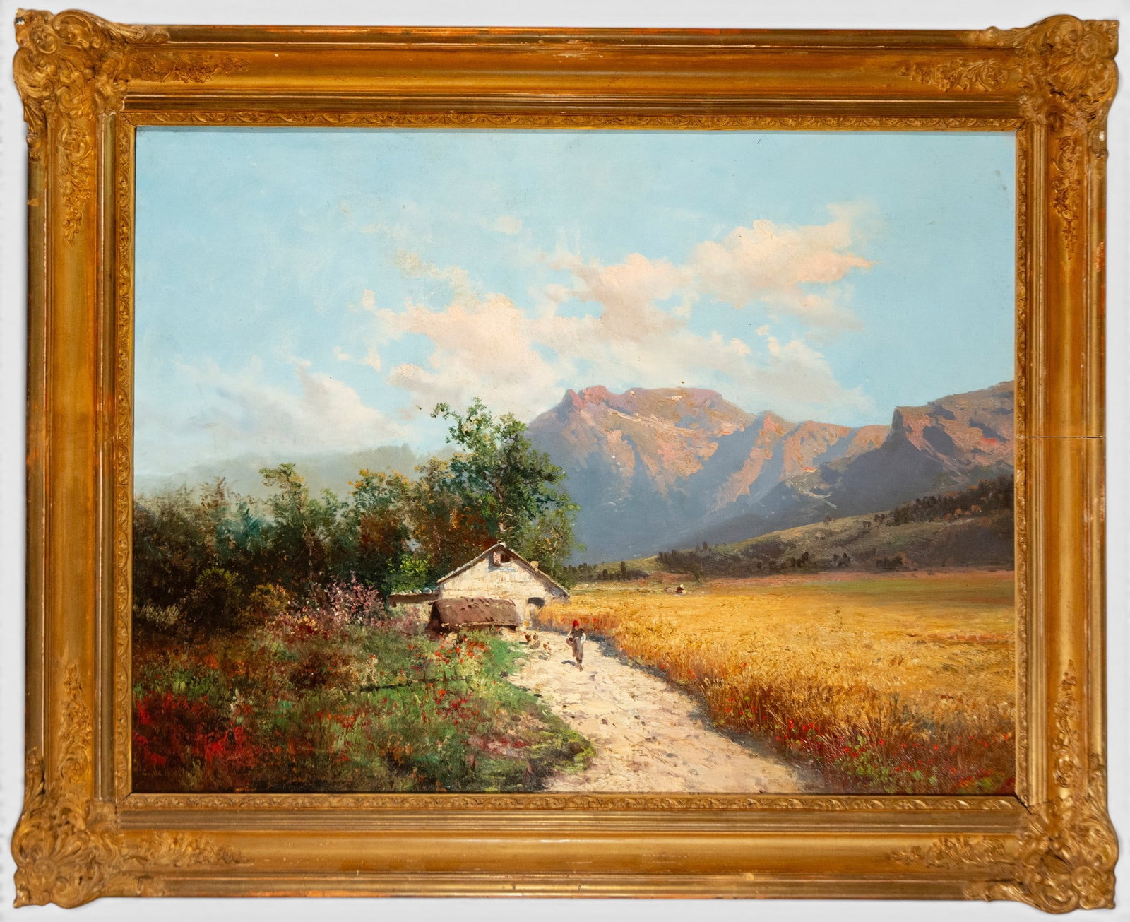 Landscape with house and mountains – Carlos de Haes – 19th century (1 of 5)