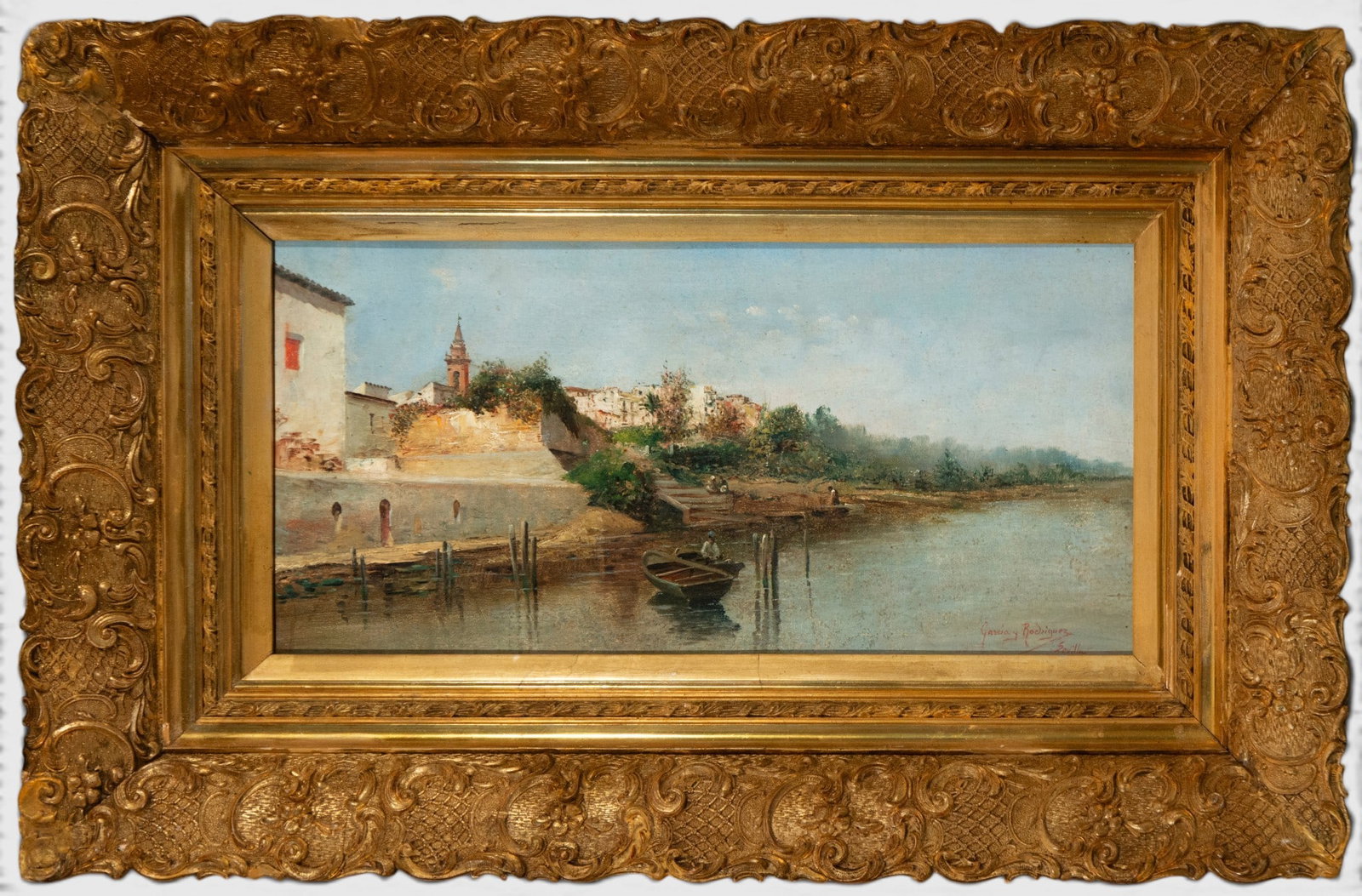THE GUADALQUIVIR RIVER AS IT PASSES THROUGH TRIANA – Manuel García y Rodríguez, signed – (1 of 5)