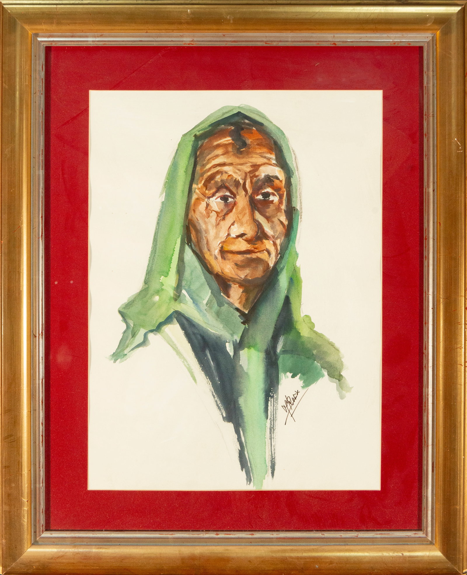 Orientalist portrait, signed – Spanish School – 20th century (1 of 5)