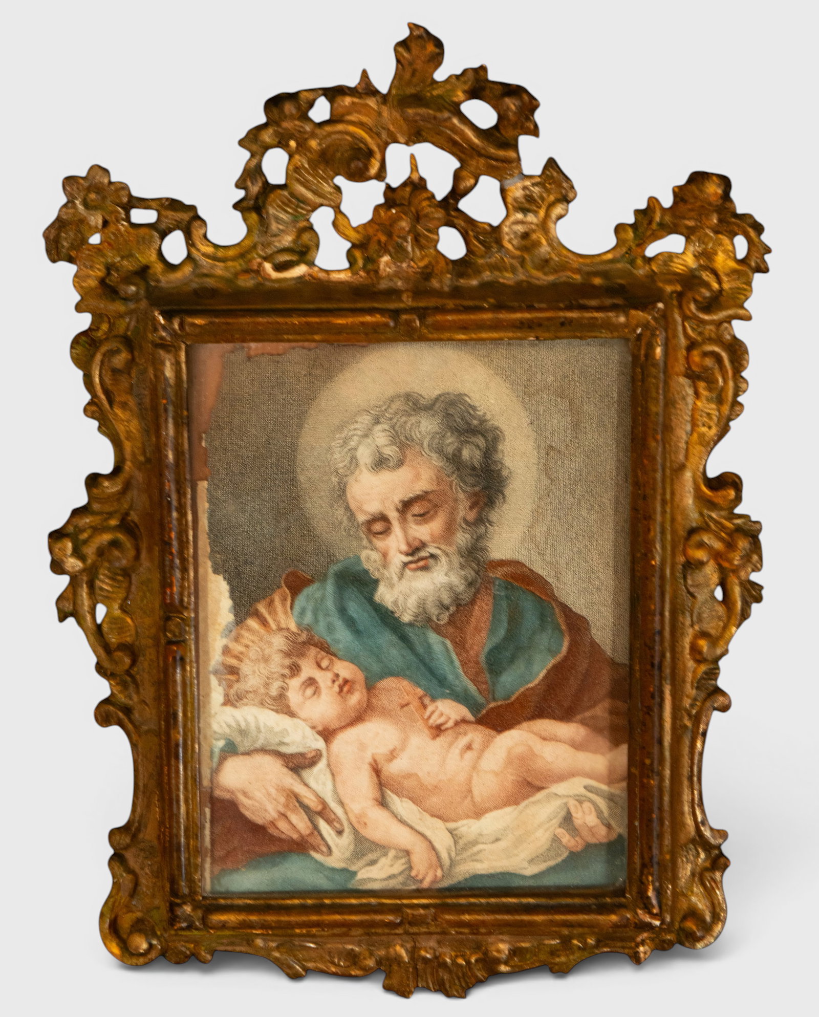 Saint Joseph with the Sleeping Child – Spanish School – 19th Century (1 of 3)