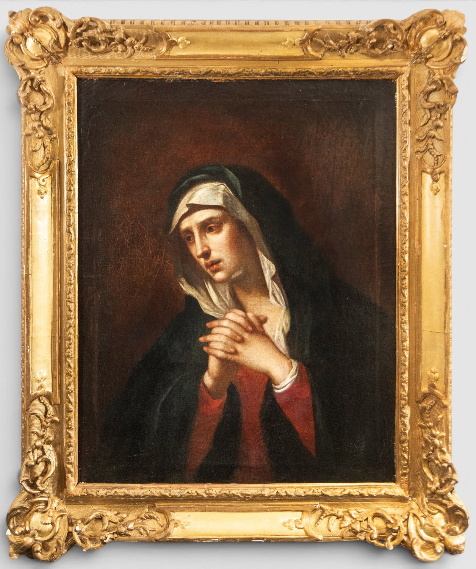 "ADOLORATA" - FRENCH BAROQUE OR FLEMISH CARAVAGGIST MASTER OF THE 17TH CENTURY: Oil on canvas. Dimensions: 74 × 59 cm; with frame: 97 × 82 cm.