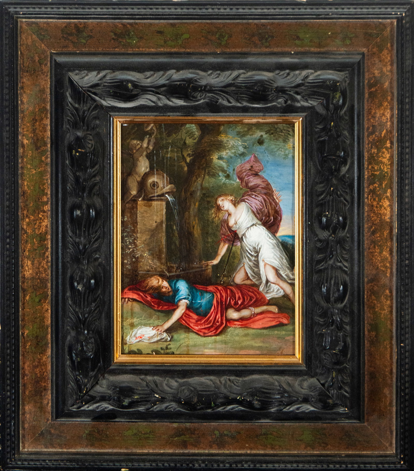 Mythological oil painting on copper - Antwerp School of the 17th century (1 of 6)