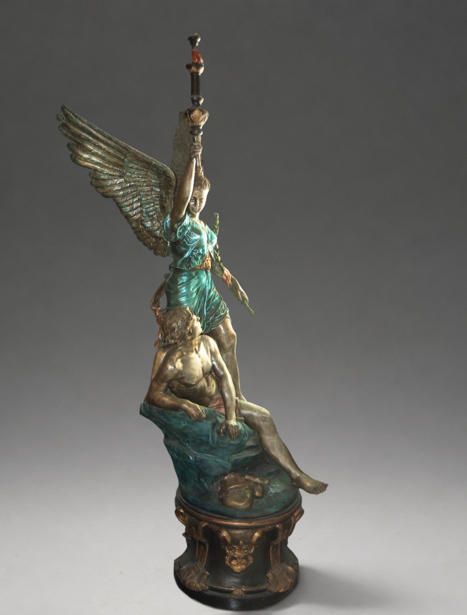 Allegorical group with winged figure – European School – late 19th / early 20th century (1 of 6)