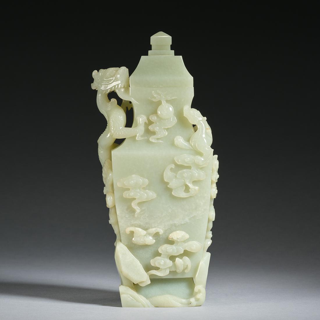 An archaisitc jade 'dragon' vase with cover, Qing dynasty (0215) on Jul 23, 2022 Glenbow Arts