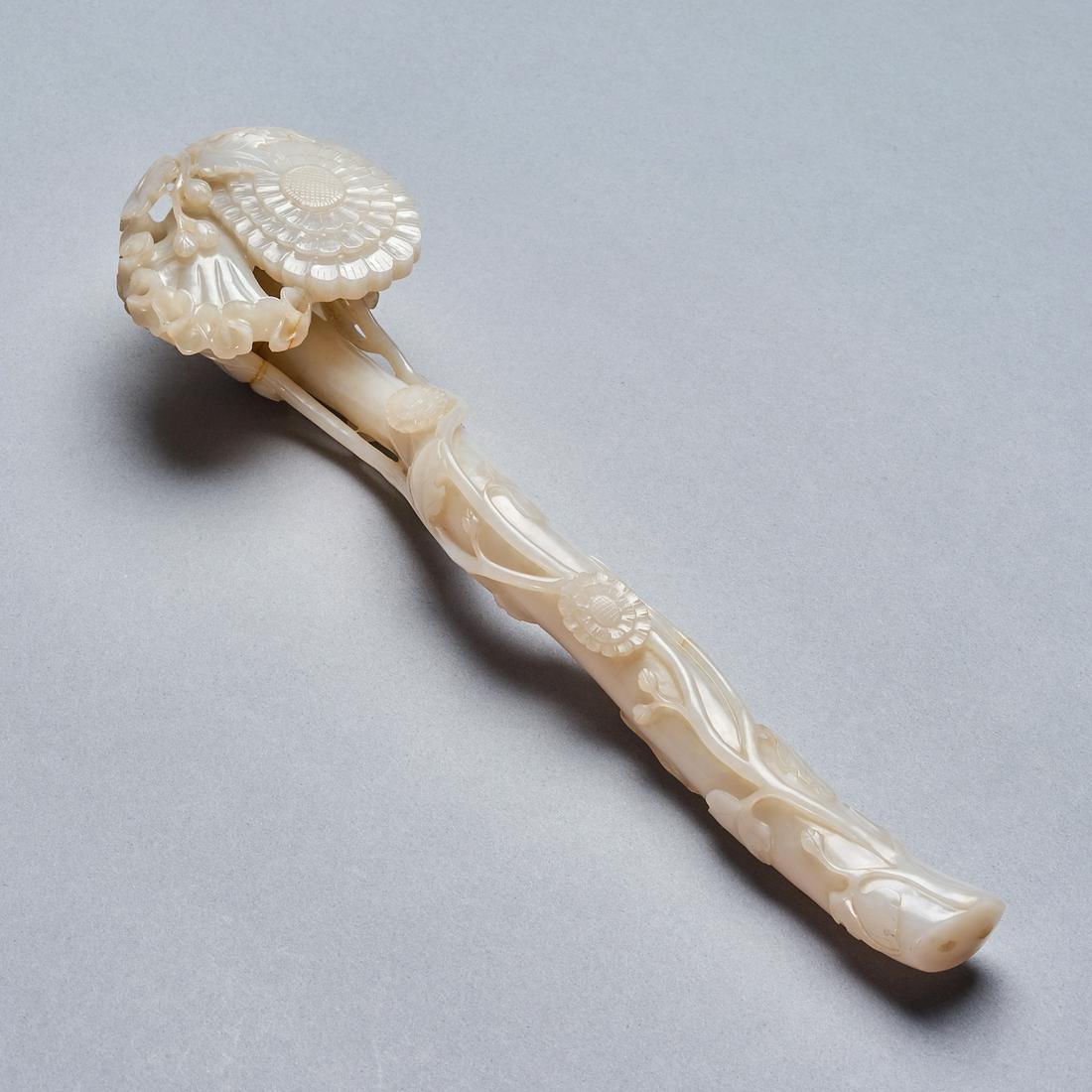 A jade 'floral' Ruyi scepter,Qing dynasty (1 of 8)