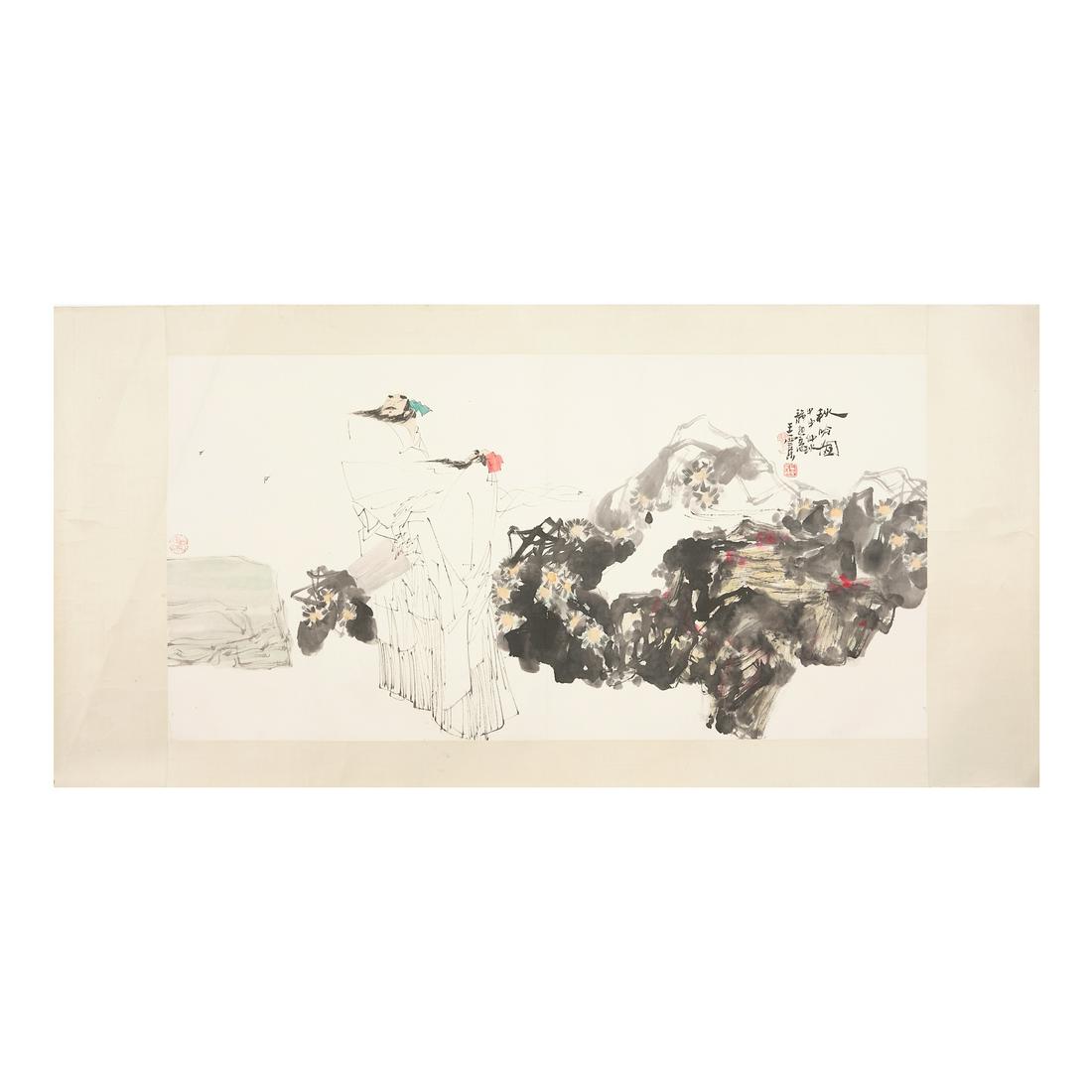 Wang Xijing (1946-     ) early 20th century . Scholar visit friend,ink and colour on paper,size (1 of 8)