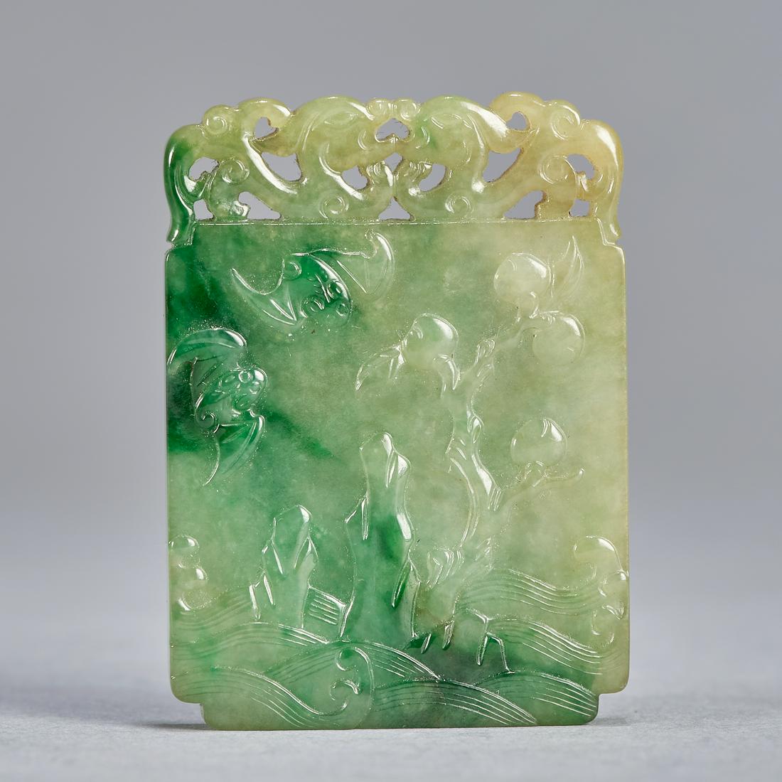 A jadeite plaque,Qing dynasty (1 of 6)