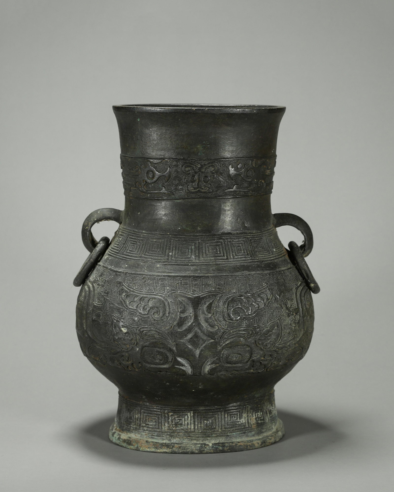 A taotie patterned double-eared copper zun (1 of 9)