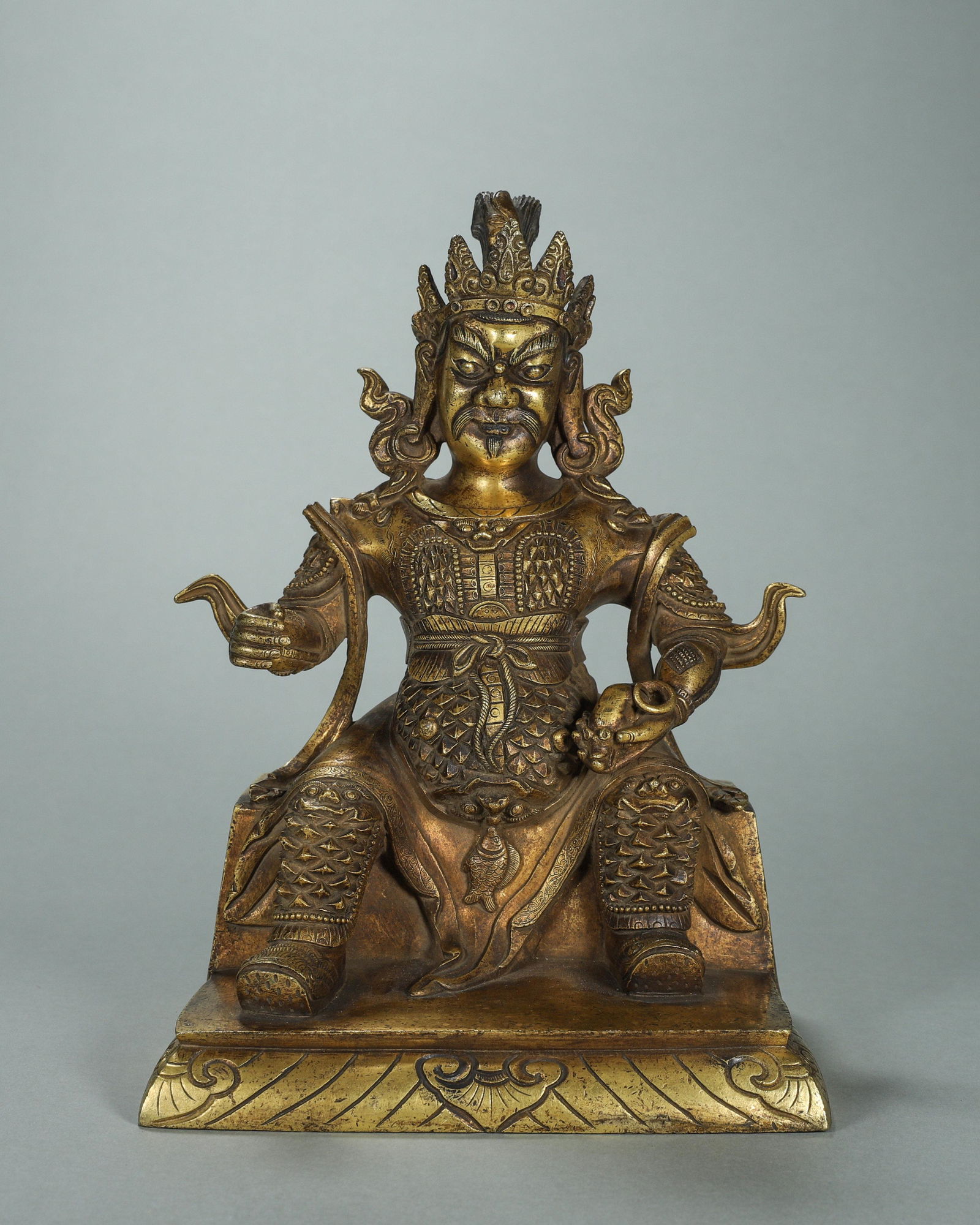 A gilding copper sitting yellow Jambhala statue (1 of 11)