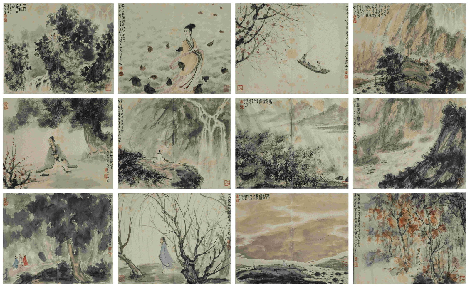 The Chinese landscape painting, Fu Baoshi mark (1 of 14)