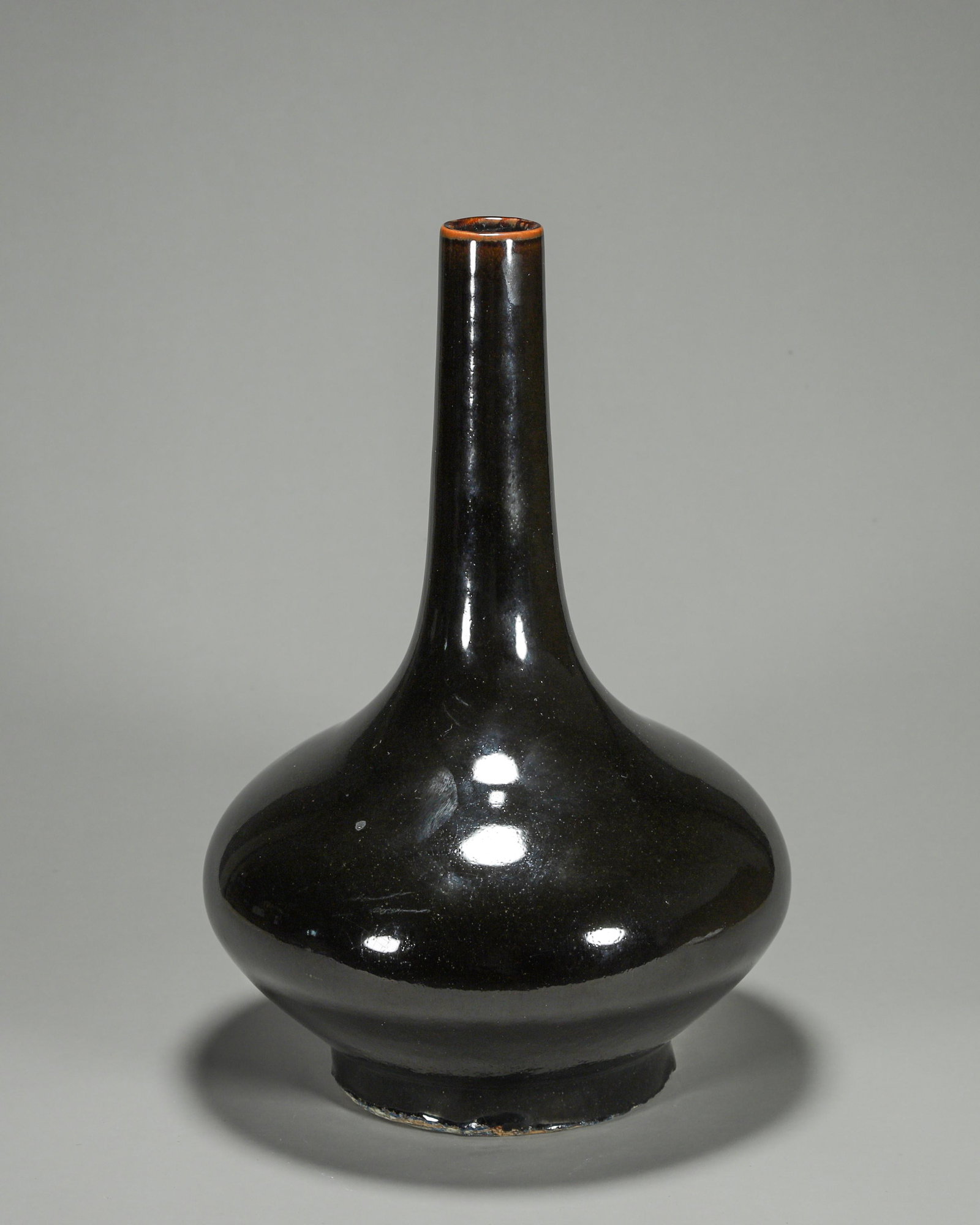 A black glazed porcelain vase (1 of 9)