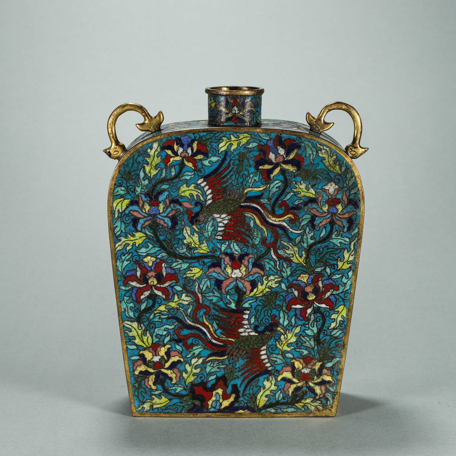 A phoenix bird patterned cloisonne flask (1 of 9)
