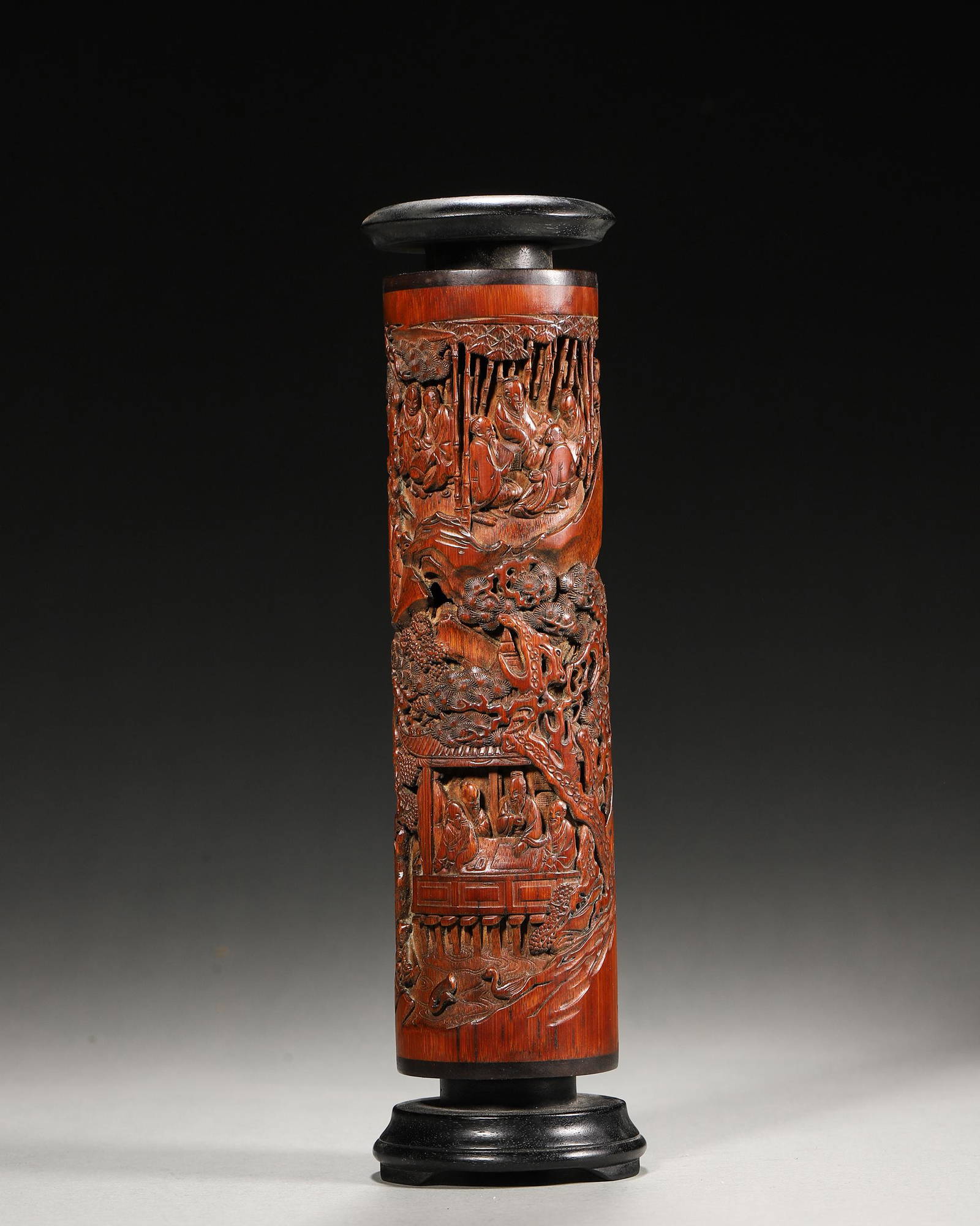 A Figure Carved Bamboo Incense Burner,qing Dynasty,china Auction