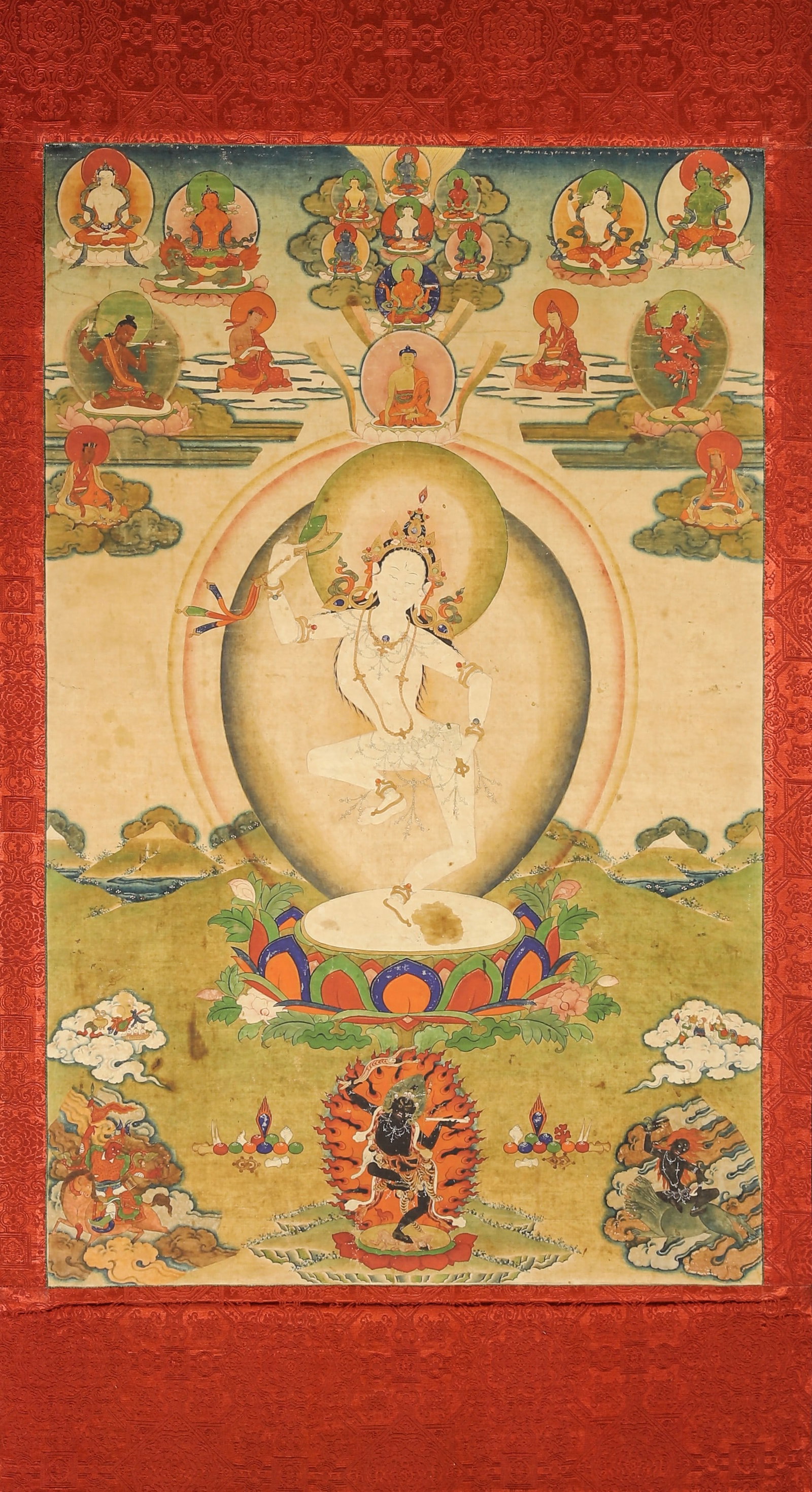 A Chinese thangka painting of buddha,Ming Dynasty,China (1 of 10)