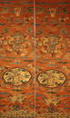 A pair of dragon and phoenix patterned k'o-ssu silk tapestries