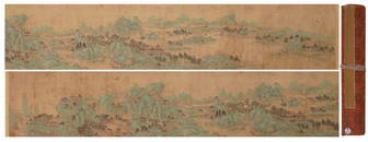 A Chinese painting long scroll of "Landscape",Unknow mark