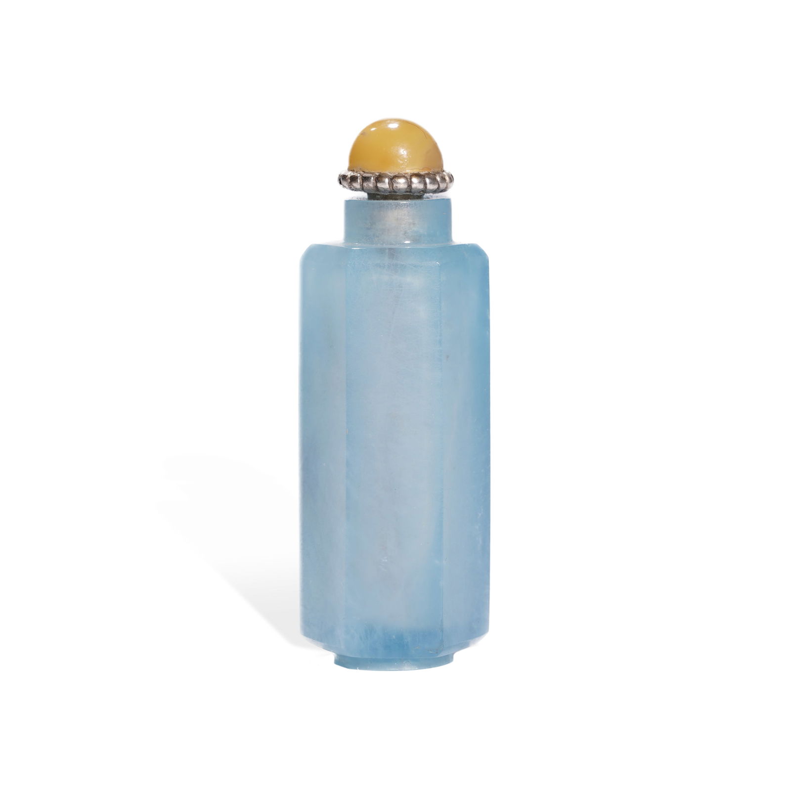 Qing Dynasty Aquamarine Hexagonal Snuff Bottle (1 of 3)