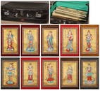 A set of Bodhisattva paintings by Zhang Daqian,with leather box