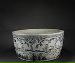 A Blue and White Character Scroll Cylinder, Ming Dynasty, China