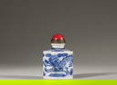 A Qing Dynasty Blue and White Cloud and Dragon Pattern Porcelain Snuff Bottle, China