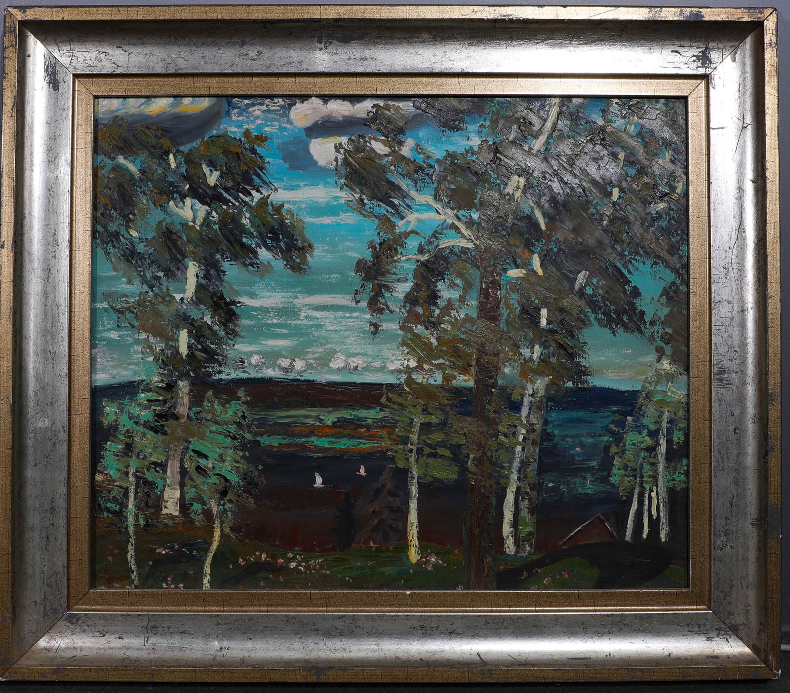 Boutique Oil Painting, Wu Guanzhong's mark, China: High:66cm,Wide:78cm