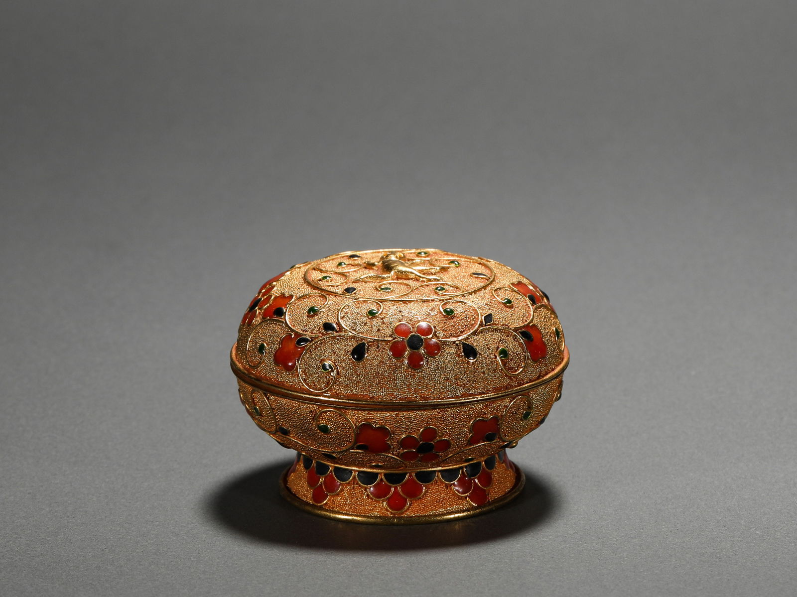 Qing Dynasty Bronze Gilt Powder Box, China (1 of 7)