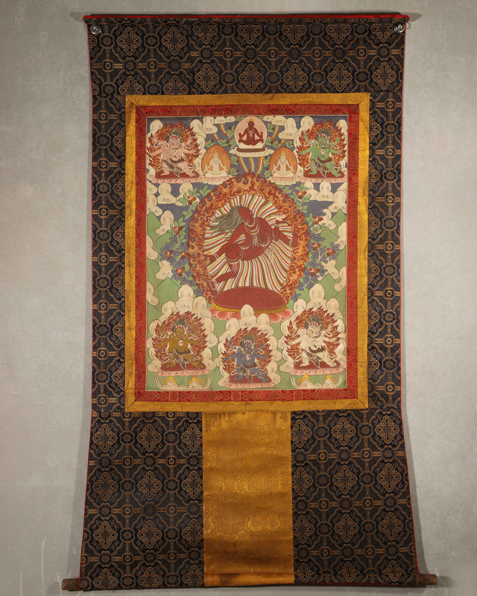 A Chinese thangka handpainting of Naro Khechari,Ming Dynasty,China (1 of 10)