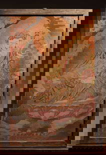 Brocade thangka of Guru Rinpoche, China: H96cm L66cm