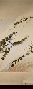 A  Steed by Xu Beihong: Paper scroll,138x67cm (54.33x26.38in). All measurements are approximate.