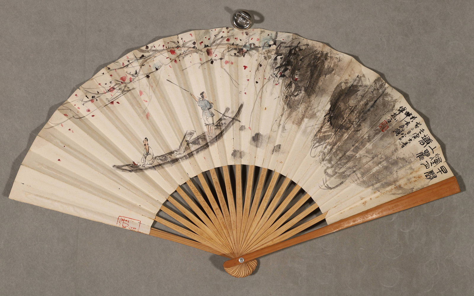 An Album of Landscape and Portrait - themed Fan Surfaces by Fu Baoshi: Paper scroll,30x53cm (11.81x20.87in). All measurements are approximate.